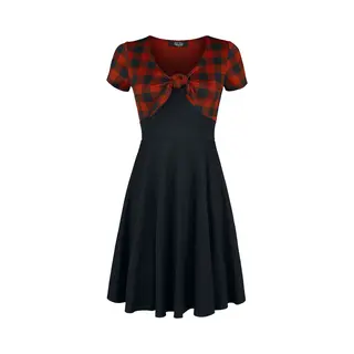 Rock Rebel By Emp Rock Rebel Tie-Front Dress With Checked Pattern Mini Dress Black Red