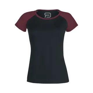 Red By Emp Short Raglan Road T-Shirt Black Bordeaux
