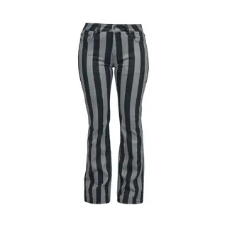 Gothicana By Emp Grace - Black/Grey Striped Trousers Cloth Trousers Black Grey