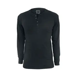 Red By Emp Basic Henley Langarmshirt Schwarz In L