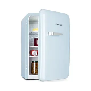 Klarstein Audrey Mini - Small Fridge, Compact Mini Bar, Free-Standing, Compression Cooling, Capacity, Cooling, 0-10 °C, Mini Fridge With 70 Litre