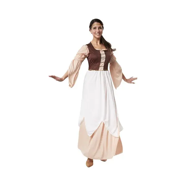 Dressforfun Molenaarsdochter Kostuum - Verkleedkleding Halloween - Huidkleurige Jurk Met Schort - Maat S thumbnail