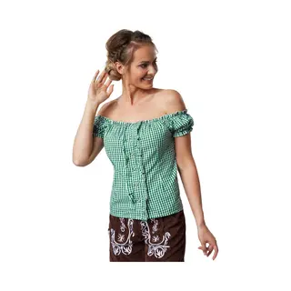 Tectake Trachtenbluse Ina - Xl - Grün/weiß - Damen