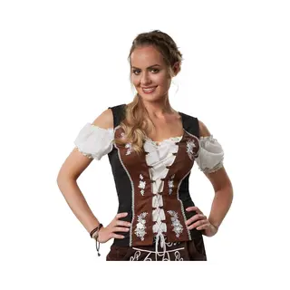 Tectake Dressforfun - Trachtenbluse Sissi - Dirndlbluse Mit Carmenausschnitt, Spitze Und Spitzendetails - Oktoberfest Verkleidung - Größe L