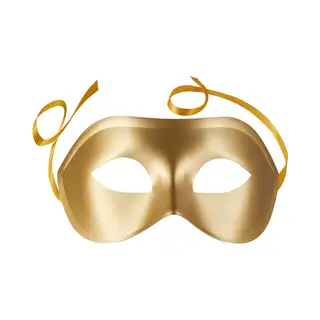 Tectake Venezianische Maske - Schlichtes Gold - 18 × 9 Cm
