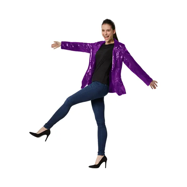 Dressforfun Faschingskostüm Paillettenmantel Lila – Damen – Größe L thumbnail
