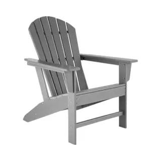 Tectake® Joan - Tuinstoel - Ergonomische Vorm Met Extra Brede Armleuningen - Grijs