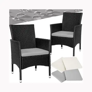 TecTake 404549 Gartenmöbelset Schwarz, Beige