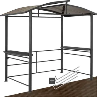 Tectake® Barbecue-overkapping Asado – Robuust Gepoedercoat Aluminium En Stalen Frame – Verspringend Dak En Zijdelen Met Roosters En Ophangstangen