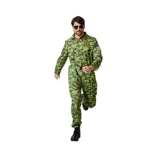 Dressforfun Air Force Pilot Camouflage, Overall Herren, Faschingskostüme Männer, Kostüm Herren, Karneval Kostüm, Karneval Kostüm Herren, Gruppen