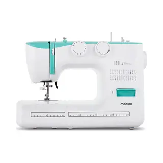 Medion Life® Freiarm-Nähmaschine SM60 (MD10689) einstellbare Stichlänge und Stichbreite, automatischer Einfädler, 60 verschiedene Stichmuster, integriertes Zubehörfach, 60 Watt Motorleistung