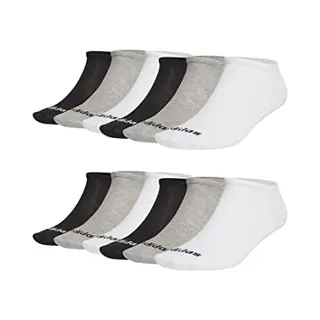 Adidas 12 Paar Low Cut Sneaker Socken Unisex Kurzsocke Weiss, Farbe, schwarz - Weiß - Grau, Socken & Strümpfe, 43-45