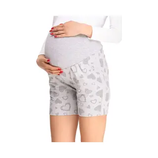 Be Mammy Zwangerschaps Panty Short - Zwangerschapskleding - Katoen - Be-BE20-234-So - Melange Harten - L