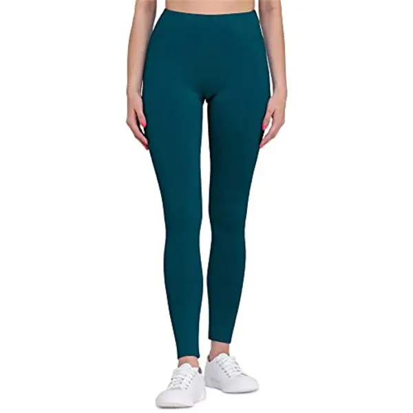 Bellivalini Leggings Damen Aus Viskose Ganzjährig Bequeme Bekleidung Damen Für Tägliches Tragen Oder Sport BLV50-147 (Smaragdgrün, M) thumbnail