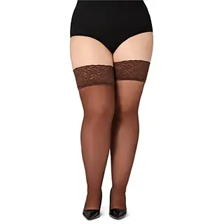 Bellivalini Damespanty, Zelffixend, Met Kant, Grote Maat, 40 Den Blv-1127, Cappuccino