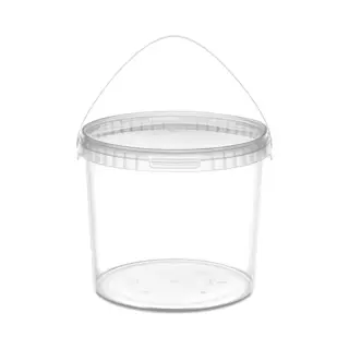 1x Garronda Emmer Met Deksel - 5 L - Verpakkingsemmer - Emmertje - Rond - Transparant Gd-Pl-Bis-Tra