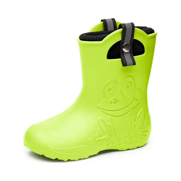 Ladeheid Kinder Federleichte Gummistiefel Thermo Fütterung Mädchen Jungen Rutschfest Regenstiefel Kinder Regenschuhe La-Ca-Frog245 (Limone, 26/27 thumbnail