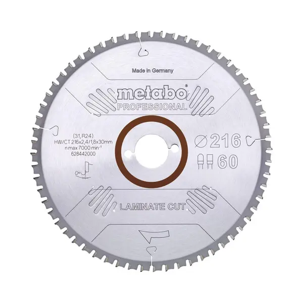 Metabo 628442000 Circular Saw Blade 216mm 60 Cogs For Laminate thumbnail