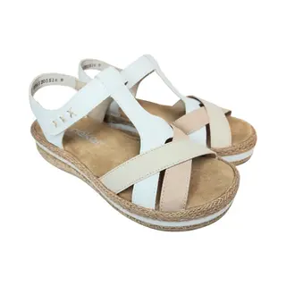 Rieker - Sandalen Met Sleehak, Wit., 40 Eu