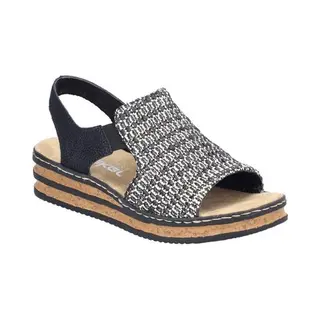 Rieker Keilsandalette Sommerschuh, Strandschuh, Sandale In Flechtoptik