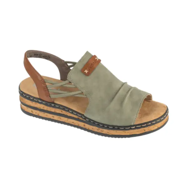 Rieker Women's Wedge Sandal - Green | 62962-52 thumbnail