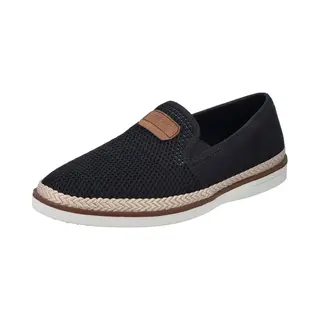 Rieker Herren Slipper B2366, Männer Slip On, offener Einschlupf, Halbschuhe, Schlupfschuhe, schluepfschuhe, Loafer, Slip-ons, schwarz (00), 42 Eu / 8