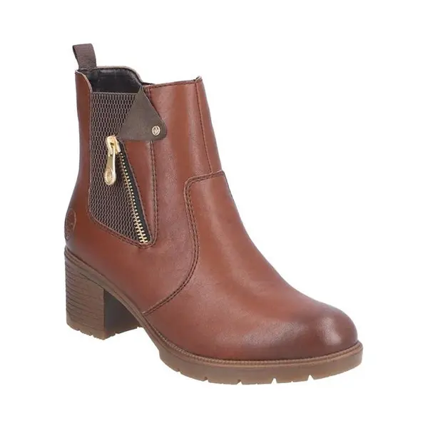 Rieker Damen Chelsea Boots 77550, Frauen Stiefeletten, Winterstiefeletten, Winterschuhe, gefüttert, Stiefel, Bootee, Booties, braun (22), 43 Eu / 9 thumbnail