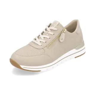 Remonte R6705-61 Govizip Beige Leather Womens Trainers In A Plain Leather In Size 39