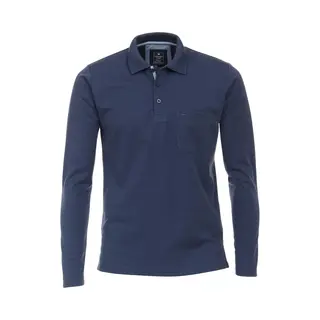 Redmond Polo-Shirt Langarm Uni Nah 100 Blau L