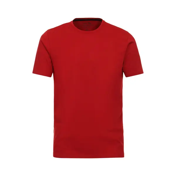 Redmond Casual T-Shirt Ronde Hals Rood, Effen thumbnail
