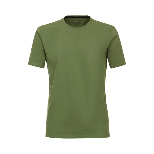 Redmond Casual T-Shirt Ronde Hals Groen, Effen thumbnail