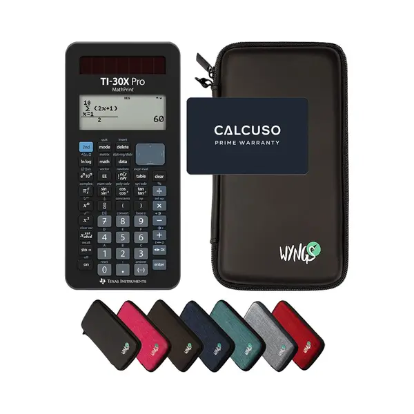 Calcuso Ti-30X Pro MathPrint Inkl. Wyngs Schutztasche Schwarz - Wissenschaftlicher Taschenrechner - Basic Set thumbnail