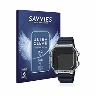 Savvies 6 Stück Schutzfolie Für Casio Ae-1200WH Displayschutz-Folie Ultra-Transparent
