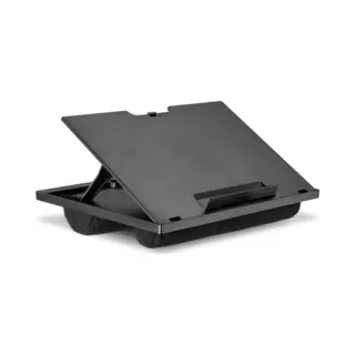 Navaris Laptop Standaard - Verstelbare Laptoptafel Voor Op Schoot - Laptopstandaard Met Kussen Aan De Onderkant - Schootkussen - Zwart