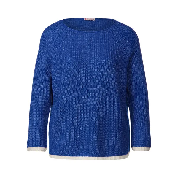 Street One - Dames Sweater - Fresh Intense Gentle Blue Melange - Maat 36 thumbnail