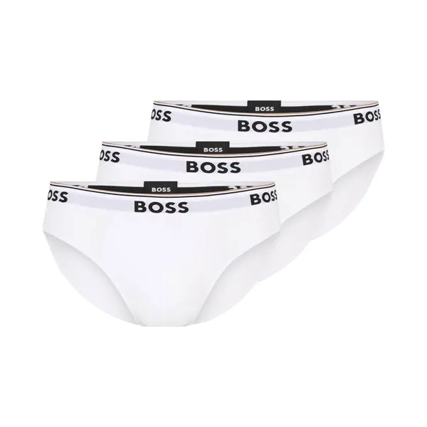Boss For Man. 50475273 Pack Of 3 White Logo Briefs (M), Homewear, Cotton thumbnail