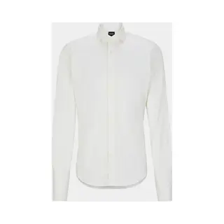 Hugo Boss Boss Joe Regular Fit Smoking Overhemd - Twill - Wit - Strijkvriendelijk - Boordmaat, 43