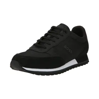 Boss Mens Parkour-L Runn Mixed-Material Trainers With Branded Side Panel Size 10 Black