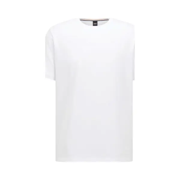Boss Black Herren T-Shirt Weiß Baumwolle & Mix Unifarben thumbnail