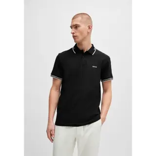 Boss For Man. 50506193 Polo Paul Black (Xl), Casual, Cotton, Short Sleeve