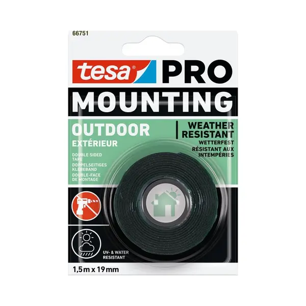 Tesa Mounting Pro Outdoor 66751-00000-00 Montagetape Transparant (l X B) 1.5 M X 19 Mm 1 Stuk(s) thumbnail
