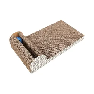 Intirilife Interactieve Krabplank Kattenspeelgoed Van Bruin Golfkarton Met 45.5 X 24.5 X 10.5 Cm Formaat - Voor Een Speelse Bezigheid Van Uw Kat