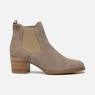 Tamaris Enkellaarsjes Taupe Leer - Dames - Maat 39