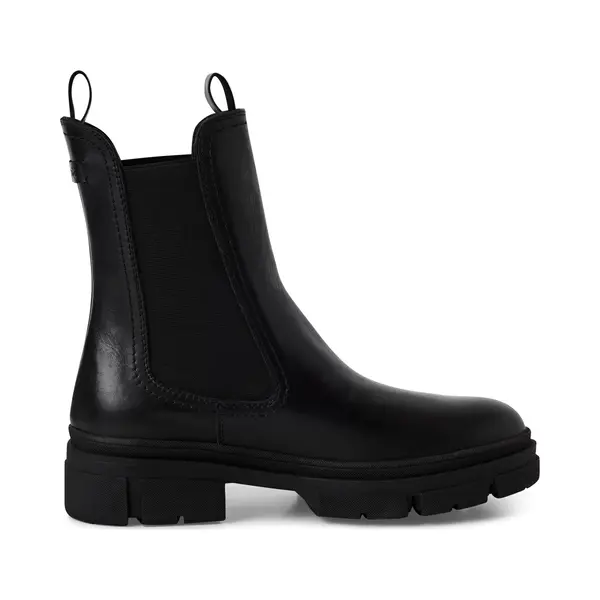 Infinity Leather Tamaris Leather Classic High Pull-On Chelsea Ankle Boots In Black thumbnail