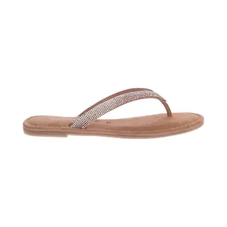 Tamaris Damen Zehentrenner Pantolette Flach Leder, Rosa, 38 Eu