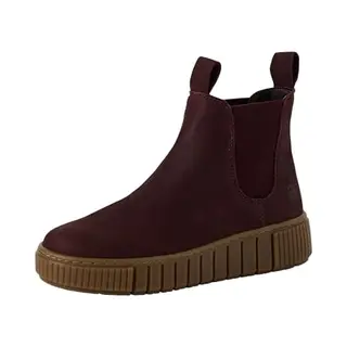 Infinity Leather Tamaris Bordeaux Leather Chelsea Ankle Boots In Burgundy