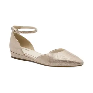Tamaris Ballerina Met Riempjes Beige / Goud
