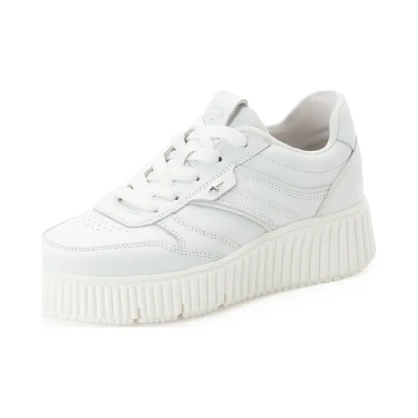 Tamaris Baskets Basses Pour Femme - En Cuir Blanc - Taille 41 Eu thumbnail