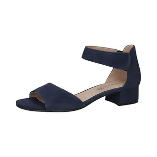 Caprice Damen Sandalen Mit Absatz Aus Leder Mit Riemchen, Blau (Ocean Suede), 38 Eu
