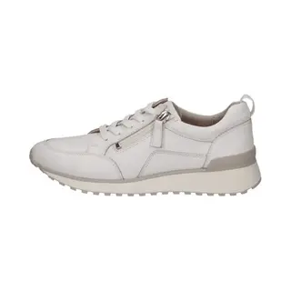 Caprice Damen Sneaker Flach Aus Leder Mit Reißverschluss, Weiß (White Nappa), 37 Eu